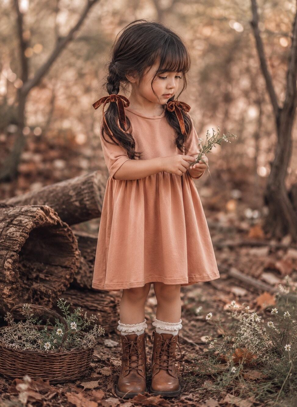 New Rose & Belle Bamboo Drapey Cinnamon Spice Dress 4T